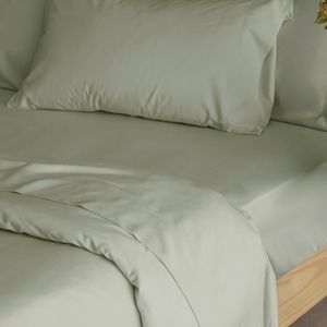 Bedding Co. Organic Bamboo Fitted Sheet 350TC Sage Green Queen