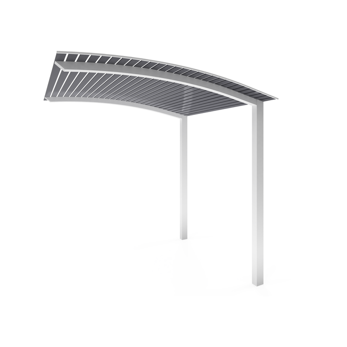 Exterior Life 6.0m Miami Curved Pearl White/Monumnet Pergola