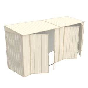 Build-a-Shed 1.2 x 4.5 x 2.0m Cream Skillion Double Hinged Side Door Shed