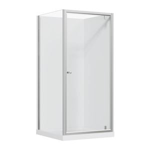 Stein 900 x 1830mm Chrome Vida Square Flat Wall Shower Package