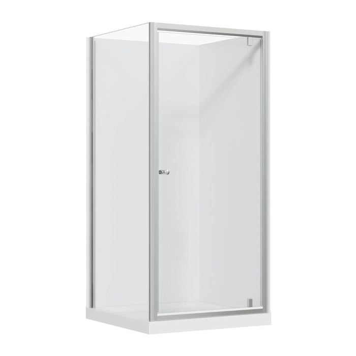 Stein 900 x 1830mm Chrome Vida Square Flat Wall Shower Package