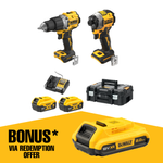 DeWALT 18V XR 2 Piece 5.0Ah Compact Combo Kit DCZ2050P2T-XE