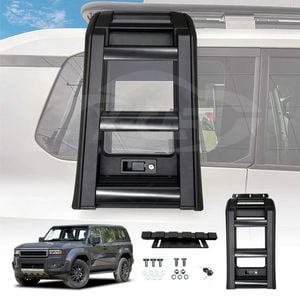 Foldable Liftable Side Ladder for Toyota Prado 250 Series 2024-Onwards Protective Aluminum Black