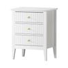 Oikiture Bedside Table 3 Drawers Nightstand White