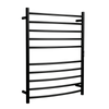 Hotwire 130W 900 x 700mm Black 10 Bar Curved Round Heated Towel Rail with Timer