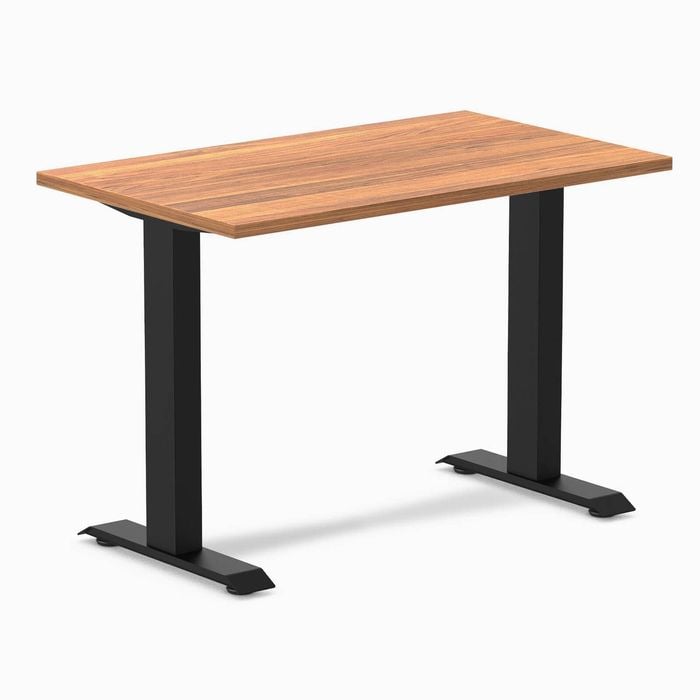 Desky Fixed Height Mini Prime Oak Desk 1000x600mm Matte Black Leg
