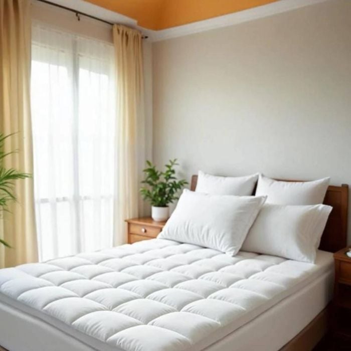 Royal Comfort Fitted Foam Mattress Topper 1000gsm White Double