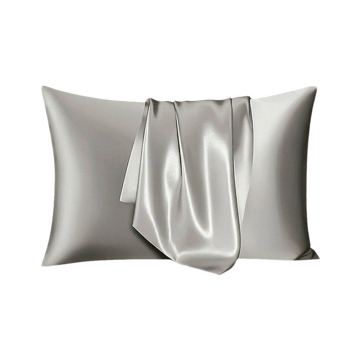Anypillow Pillowcase 50x90cm Light Gray Set with Eye Mask Natural Mulberry Silk