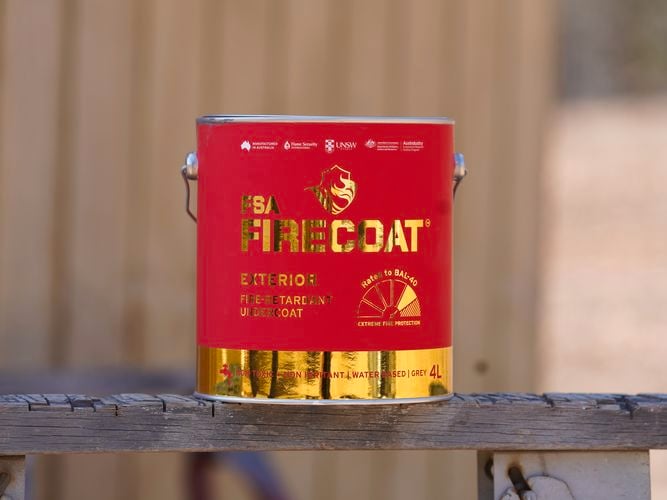 FIRECOAT exterior, the most fire protective paint on the market.