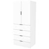 Lugna 2048X900X580mm White Hanging 4 Drawer Double Door Cabinet - White