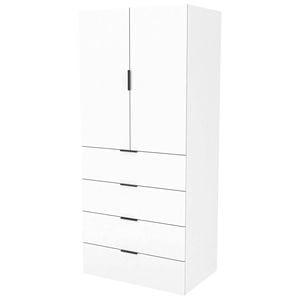Lugna 2048X900X580mm White Hanging 4 Drawer Double Door Cabinet - White