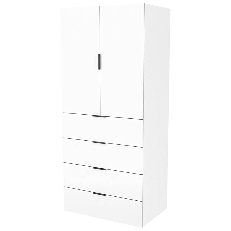 Lugna 2048X900X580mm White Hanging 4 Drawer Double Door Cabinet - White