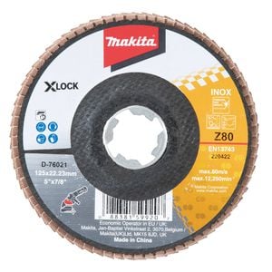 Makita X-LOCK 125mm 80G Flap Disc Zirconia Angled
