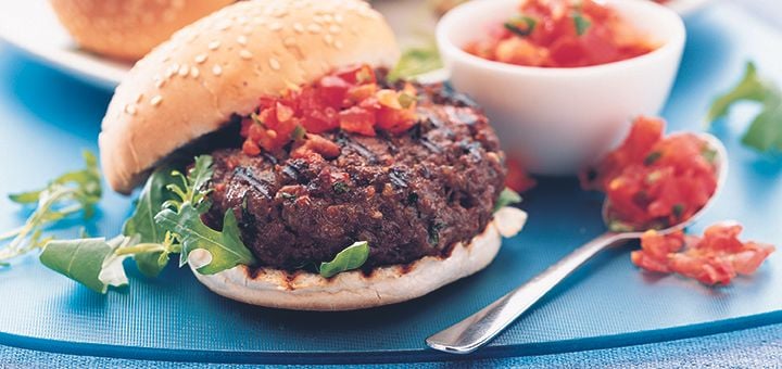 Burgers with spicy salsa