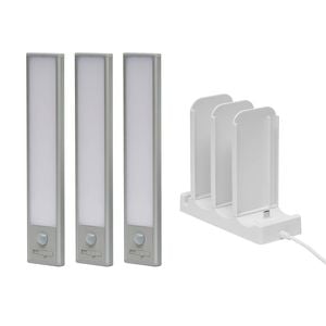 Click 200mm Silver Rechargeable Magnetic Cabinet Light - 3 Pack