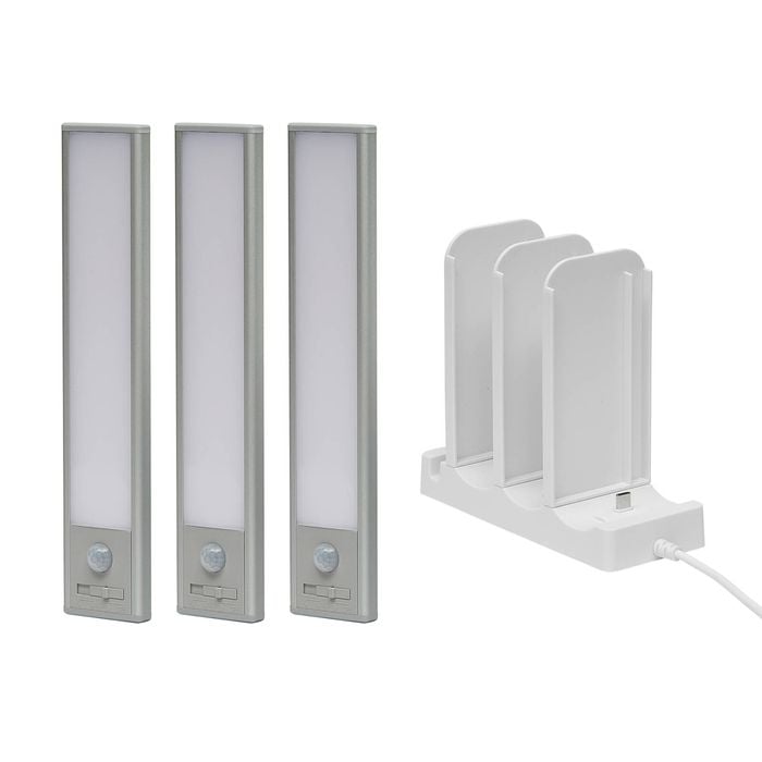 Click 200mm Silver Rechargeable Magnetic Cabinet Light - 3 Pack