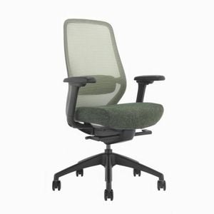 Desky CoilFlex Ergonomic Office Chair - Dark Green with No Headrest