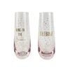 2pc Urban 16cm Celebrate Champagne Glass Drinking Cup Gold/Pink