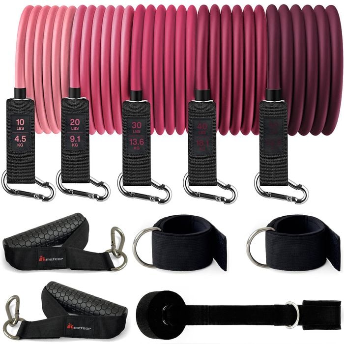 METEOR 5-70kg Resistance All-in-One Resistance Bands Set (Red Gradient)