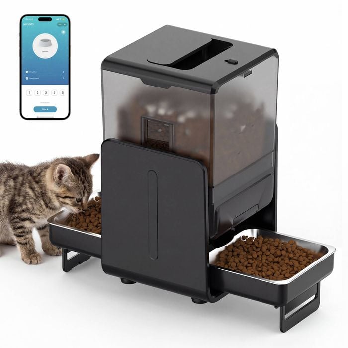 Advwin 5L Automatic Pet Feeder Smart Cat Feeder 2 Bowl