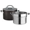 Anolon Endurance+ 24cm/7.6L Stockpot Kitchen Soup Pot w/ Pasta Insert/Lid Black