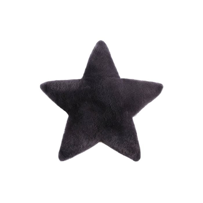 Huxford Grove Sheepskin Star Cushion Decorative Pillow 45cm - Black