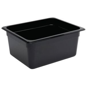 Vogue Gastronorm Pan Black Polycarbonate Gn 1/2 150mm Food Storage Container