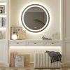 OAKORY 60cm Round LED Smart Bathroom Mirror Front and Backlit Anti-Fog Dimmable