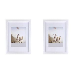 2PK Frankie & Me Wooden Border 6x8'' Picture Frame Home/Office Photo Decor White
