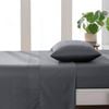 Essn 500tc Cotton Sateen Flat Sheet Charcoal -queen Bed