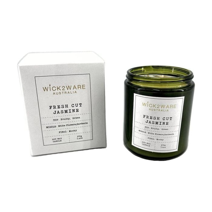 More Than Party Green Soy Candle Home Fragrance Fresh Cut Jasmine 210g