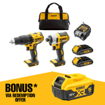 DeWALT 2 Piece 18V Brushless Combo Kit DCK2060S2-XE