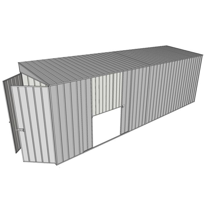 Build-a-Shed 1.5 x 6 x 2m Skillion Double Sliding Side Door Shed - Zinc