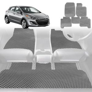 6D Diamond Car Floor Mats for Hyundai Elantra 2011-2015-Full Set-Grey-Outback GT