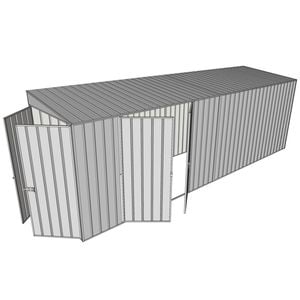 Build-a-Shed 1.5 x 6 x 2m Skillion Double Hinged Side Doors Shed - Zinc