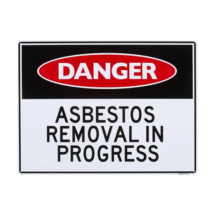 Sandleford 450 x 600mm Asbestos Removal In Progress Plastic Sign