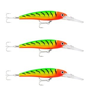 3x Rapala 11cm Saltwater X Rap Deep Hardbody Fishing Lures - Orange Head FT