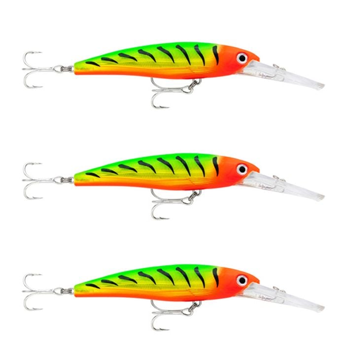 3x Rapala 11cm Saltwater X Rap Deep Hardbody Fishing Lures - Orange Head FT
