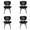 Pack of 4 | Nobu Upholstered Dining Chair | Black Legs - Black PU Leather