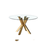 Elegant Collections Gold Miles Glass Dining Table