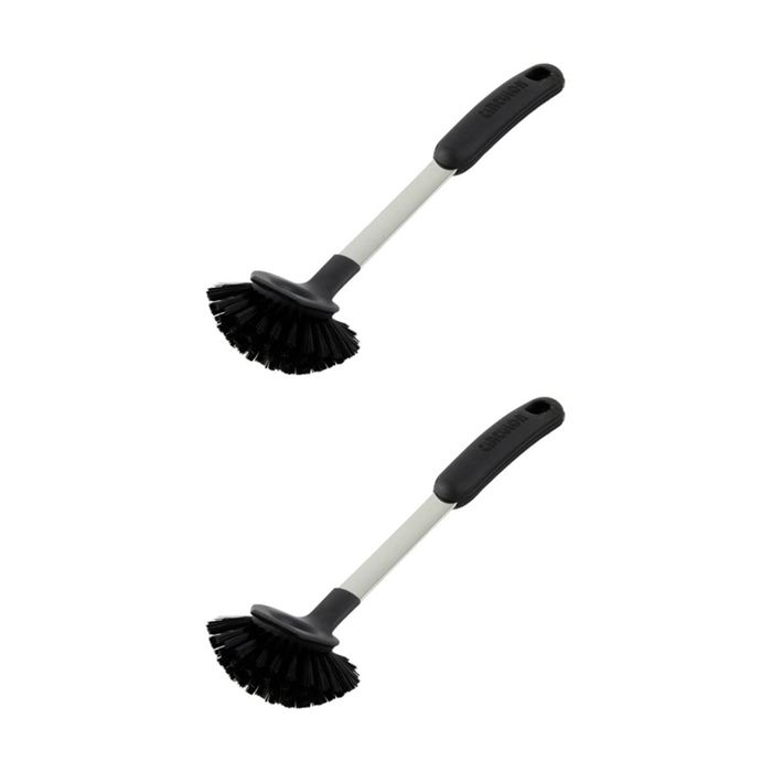 2x Circulon Cleaning Brush w/ Scrapper Head Stainless Steel Handle Cleaner Black