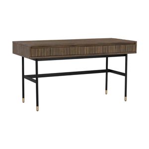 Modern Furniture HAMILTON Study Desk Oak & Acacia Veneer 140cm - Toffee