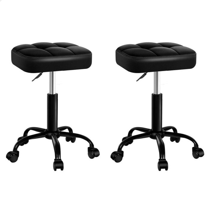 ALFORDSON Salon Stools All Black 2X