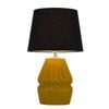 Telbix Greet Modern Table Desk Lamp Light Fabric Ceramic Butterscotch Black Gloss