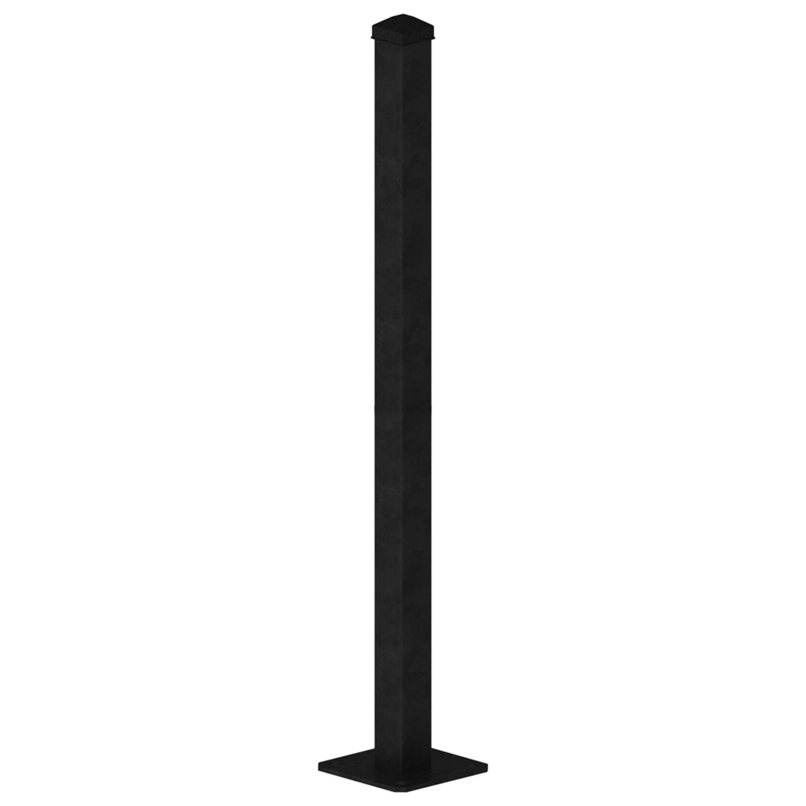 FenceLab 65 x 65 x 1900mm Black Powdercoated Steel Flanged Post