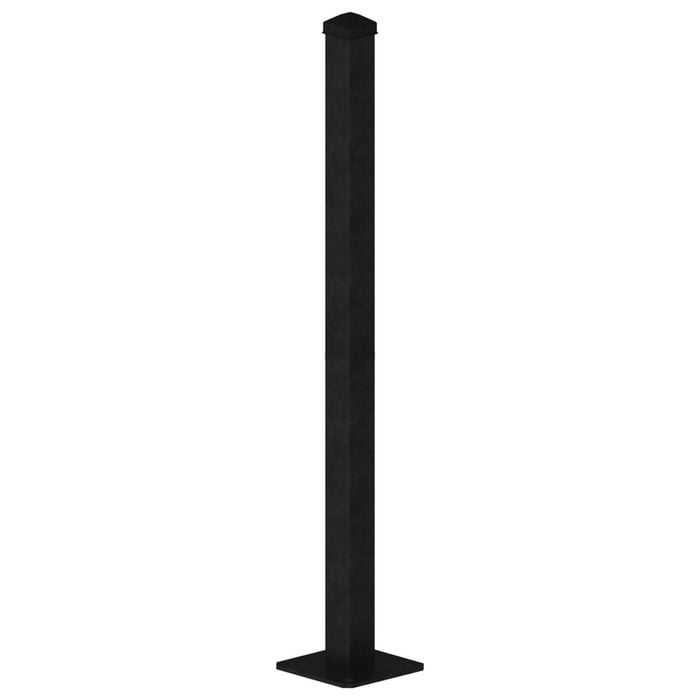 FenceLab 65 x 65 x 1900mm Black Powdercoated Steel Flanged Post