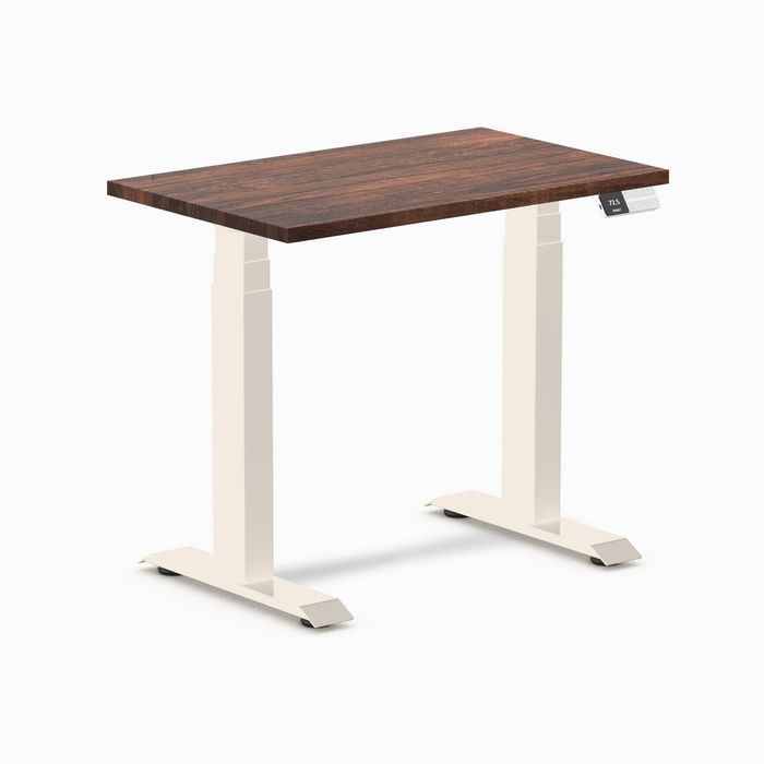 Desky Dual Mini Softwood Sit Stand Desk Wheat Frame 80cm