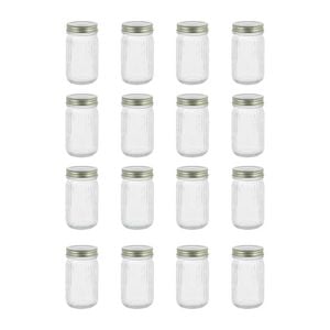 16PK Lemon & Lime Roma Ribbed Conserve Glass Jar with Lid 450ml