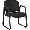 Lorell Leather Plywood Office Guest Chair Black