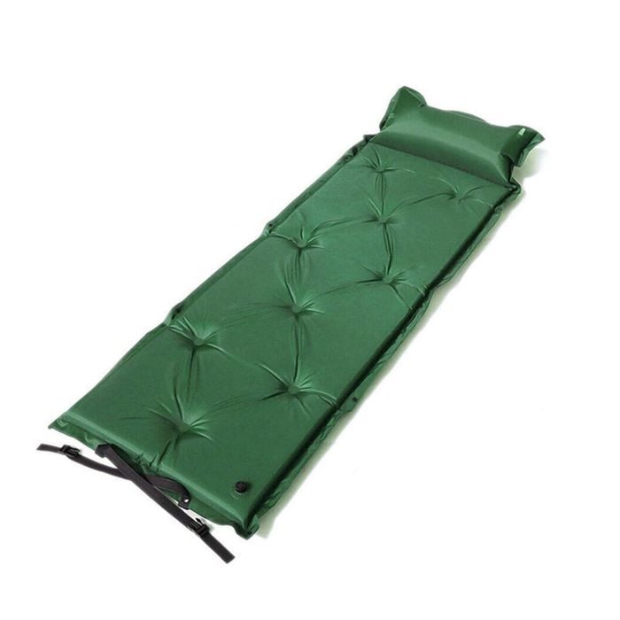 Self Inflating Mattress Camping Hiking Airbed Mat Sleeping with Pillow Bag Camp - Green